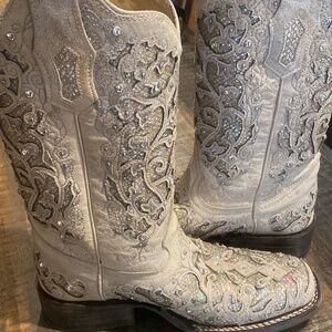 Corral Handcrafted Glitter Inlay Western Cowgirl Boots Size 6